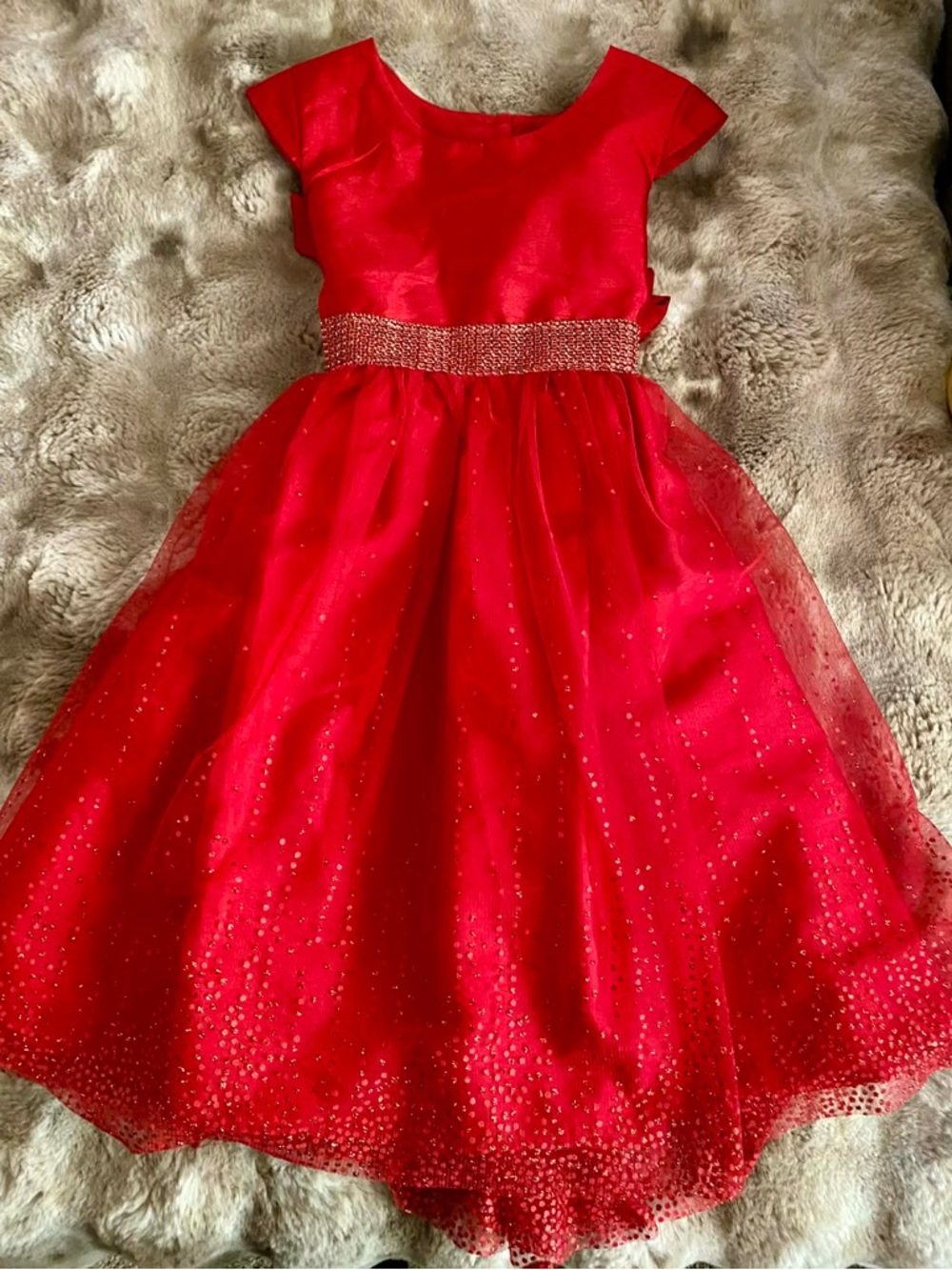 Cherokee Red Sparkle Tulle Holiday Dress